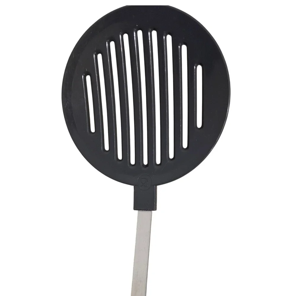 Pedrini Lillo Skimmer Spoon Inox Italy Black Slotted Nylon Head White Handle